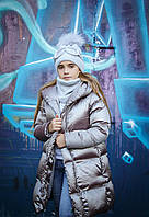 Стильное детское пальто для девочки Bomboogie Италия CG6043 Бежевый 140см ӏ Верхняя одежда для девочек