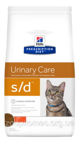 Корм Hills (Хілс) Prescription Diet Feline s/d для кішок виведення струвитов, 1,5 кг