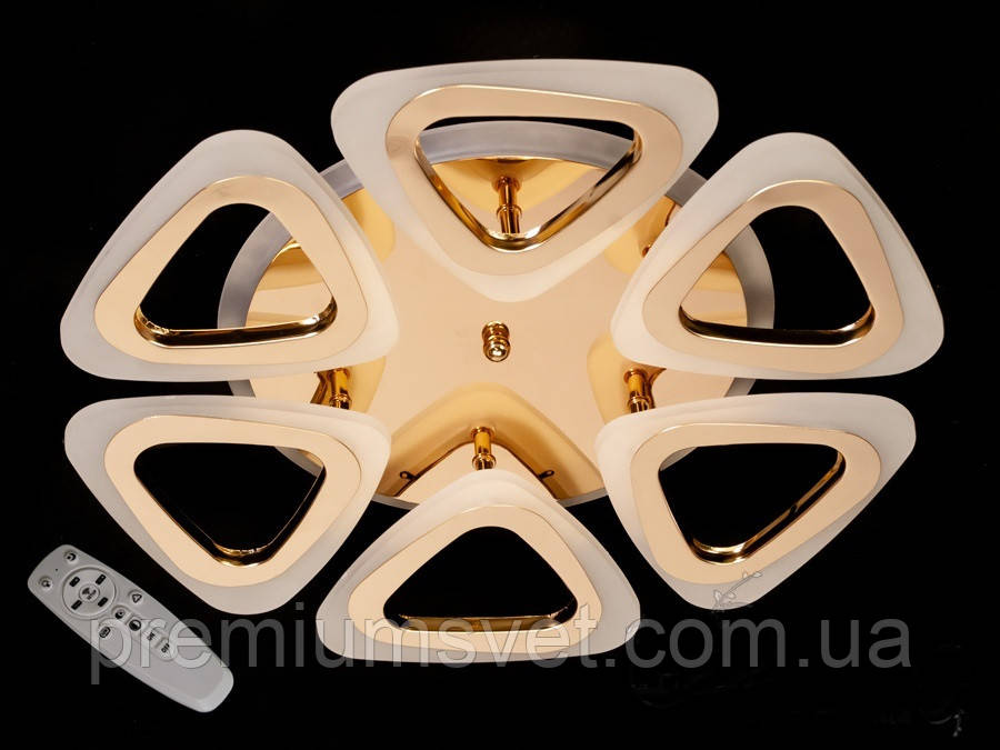 Люстра стельова світлодіодна в золоті A8118/6 G LED 3color dimmer, фото 1