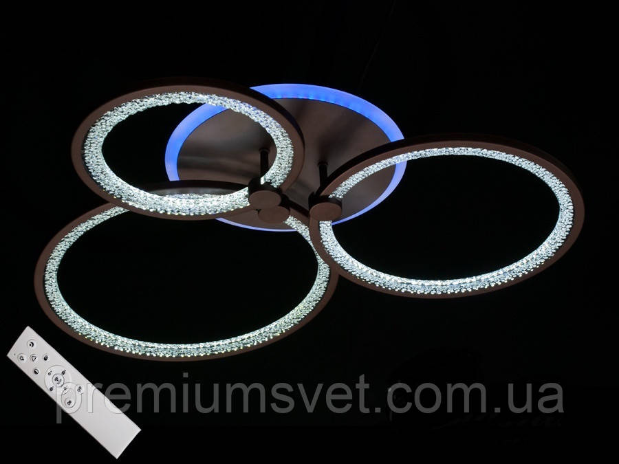 Стельова світлодіодна люстра на чорній основі MX2538/3A BK LED 3 color dimmer