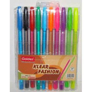 Набір кольорових мислених ручок 10 цв No734 Goldex Klear Fashionl 1mm, фото 2