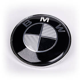 Емблема карбон BMW БМВ 82 мм значок бмв E39 E53 E60 E46 E36 E34 E90 E65 E66 E70 Значок на капот, багажник