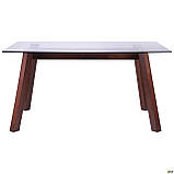 Обідній стіл AMF Брайтон 1500х900х750 мм горіх світлий скло прозоре, фото 3