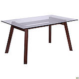 Обідній стіл AMF Брайтон 1500х900х750 мм горіх світлий скло прозоре, фото 5