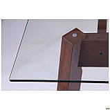 Обідній стіл AMF Брайтон 1500х900х750 мм горіх світлий скло прозоре, фото 6