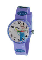 Часы детские наручныесиреневые для девочки Фрозен бело-голубой