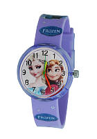 Часы детские наручныесиреневые для девочки Фрозен малиново-голубой