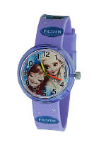 Часы детские наручныесиреневые для девочки Фрозен коричнево-голубой