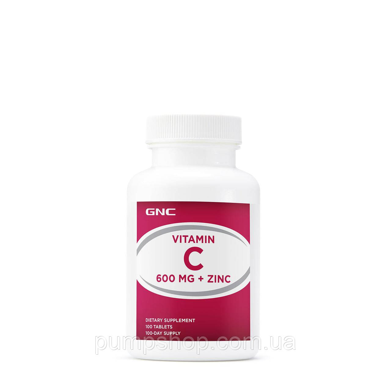 Вітамін C з цинком GNC Vitamin C 600 mg + Zinc 100 таб. (Уцінка ТЕРМІН ПРИДАТНОСТІ ПО 4.22)