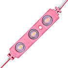 Світлодіодний модуль BRT XG194 5630-3 led W 1,5W PINK, 12 В, IP65 рожевий із лінзою напівсфера, фото 2