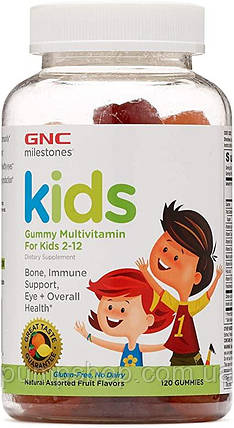 Вітаміни для дітей 2-12 років GNC Gummy Multivitamin for Kids 2-12 -120 жувальних цукерок, фото 1