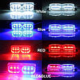 Комплект світлодіодних LED стробоскопів 2х6 (кріплення під решітку/бампер) - СИНІЙ, фото 2