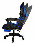 Компьютерное кресло спортивное Крісло спортивне Ігрове крісло для компютера ЧОРНО-СИНЄ Геймерское кресло Стул, фото 8