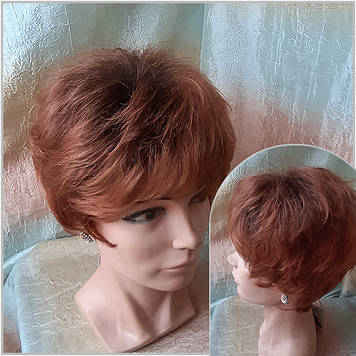 Перука коротка кучерява темно-мідне мікс 464- 350/33