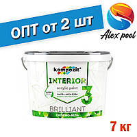 Kompozit INTERIOR 3 7 кг Фарба інтер'єрна акрилова фарба для фарбування стель і стін
