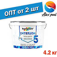 Kompozit INTERIOR 5 4,2 кг Фарба глибокоматова інтер'єрна акрилова фарба для стель і стін