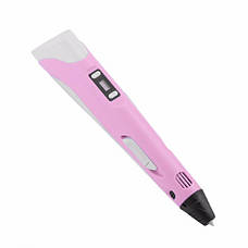 3d ручка 2-го покоління з lcd дисплеєм, рожева + пластик PLA, фото 2