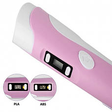3d ручка 2-го покоління з lcd дисплеєм, рожева + пластик PLA, фото 3
