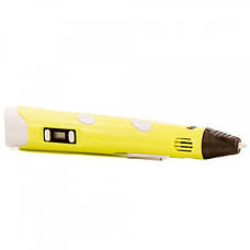 3d ручка 2-го покоління з lcd дисплеєм, жовта + пластик PLA, фото 3