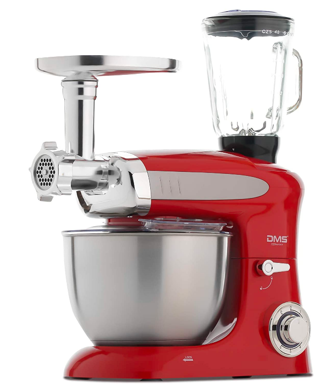 Кухонний комбайн DMS KMFB-1900R 3в1 тістоміс планетарний, м'ясорубка, блендер 1900W Red, фото 1