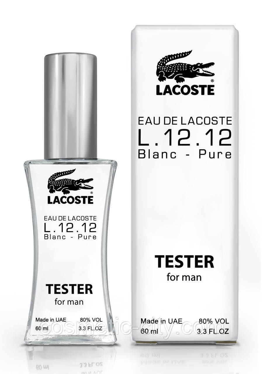 Тестер чоловічий Lacoste eau de lacoste L.12.12 Blanc — Pure, 60 мл., фото 1