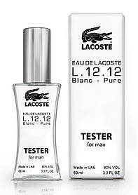 Тестер чоловічий Lacoste eau de lacoste L.12.12 Blanc — Pure, 60 мл.