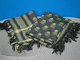 Арафатка "Shemagh" 100 на 100 см. зелено - чорна ( з черепами ) Max Fuchs AG. Німеччина., фото 9