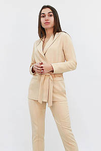 Розмір S | Стильний жіночий костюм, світло-бежевий