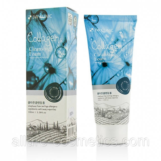 Пінка для вмивання з колагеном 3W CLINIC Cleansing Foam collagen