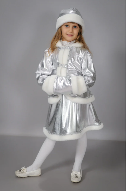 Костюм Снігуронька кришталева срібляста р 30-34, 36, 38, 40, фото 1