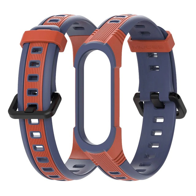 Ремешок для фитнес-браслета Xiaomi Mi Band 5 и 6 Sport 2 Blue with orange
