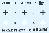 Пластикова модель 1/72 Roden 703 Німецкий бронеавтомобіль Sd.Kfz. 234/1 aufklarer schwerer panzerspahwagen, фото 4
