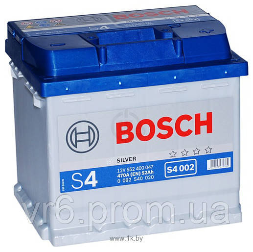 Акумулятор BOSCH S4002 52Ah, правий (+)