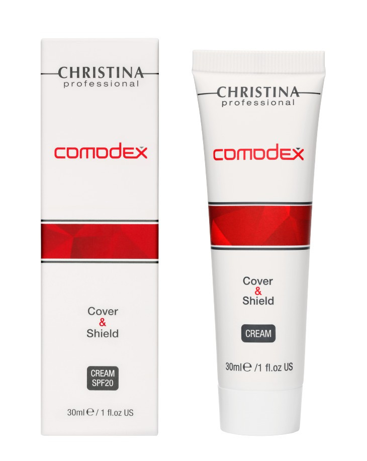 Сонцезахисний матувальний крем із тоном Christina Comodex Cover&Shield Cream SPF 20