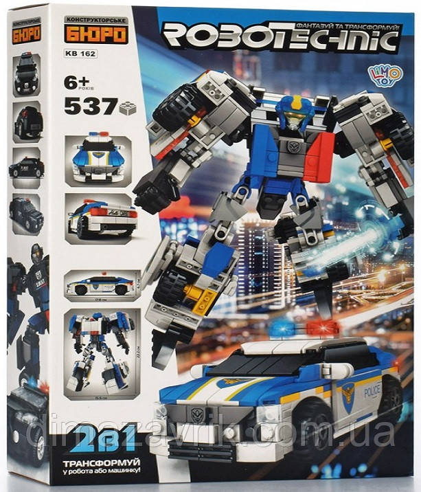 Конструктор Limo Toy KB 162 "Поліцейська машина + робот 2в1" 537 деталей