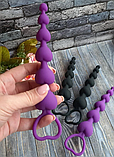 Анальні серця ланцюжком, пробка розслаблення, інтимні іграшки намисто, фото 6