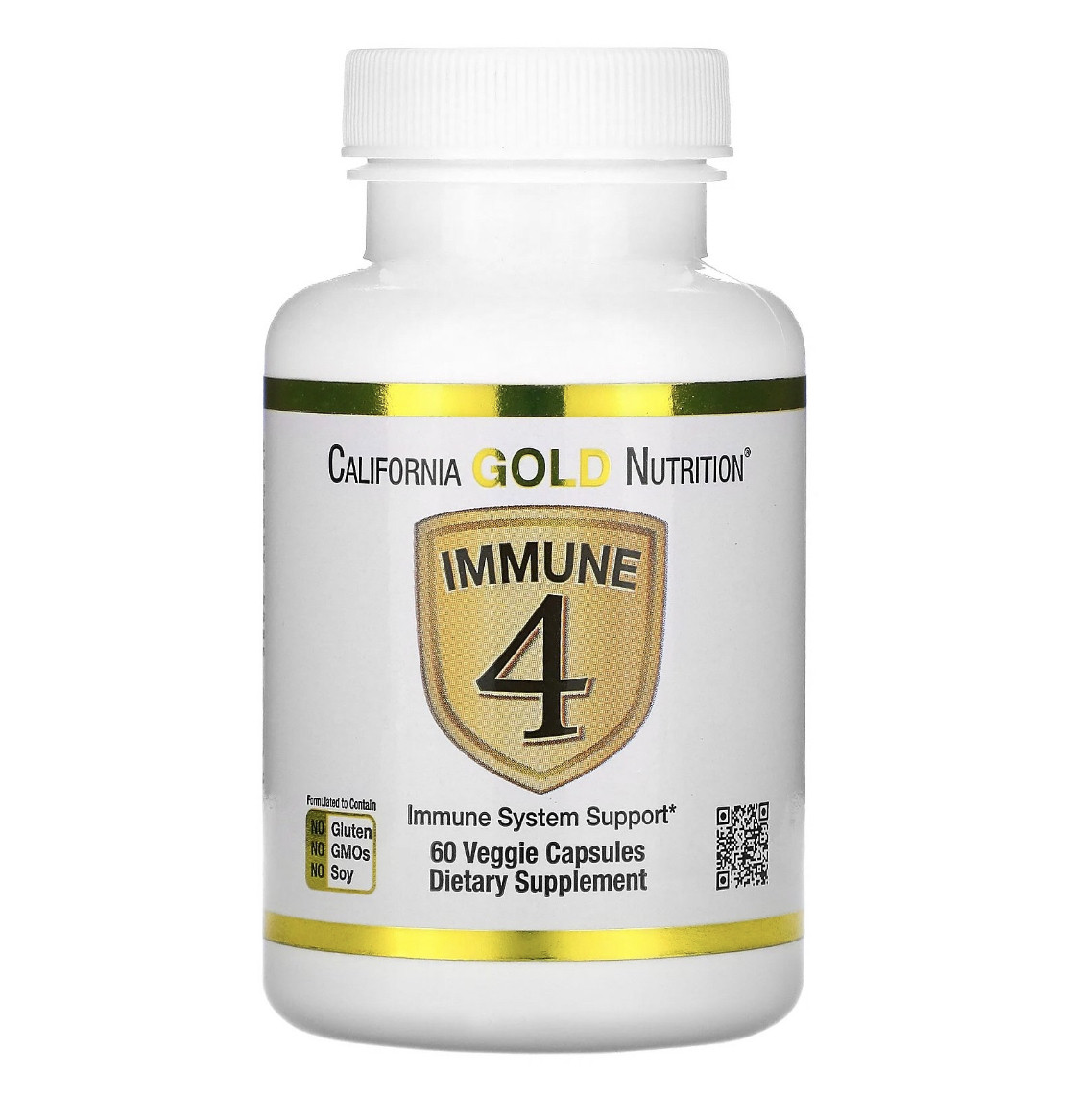 California Gold Nutrition Immune 4, засіб для зміцнення імунітету, 60 рослинних капсул