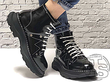 Жіночі черевики Alexander McQueen Tread Lace Up Ankle Boot Black 595469WHQSG1090 (с мехом), фото 3