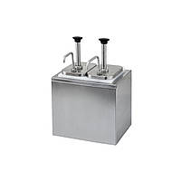 Диспенсер для соусу з двома дозаторами, неіржавка сталь, дві ємності по 1,9 л, 28х22х41 см