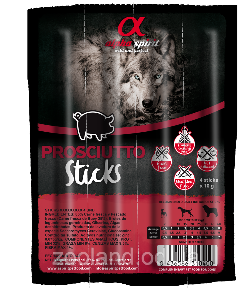 Alpha Spirit Sticks Ласощі для собак зnderто, 16 шт.
