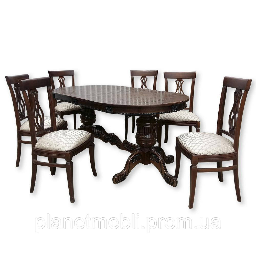 Комплект обеденный: стол Премьер + стулья Оливия (темный орех), цена ...