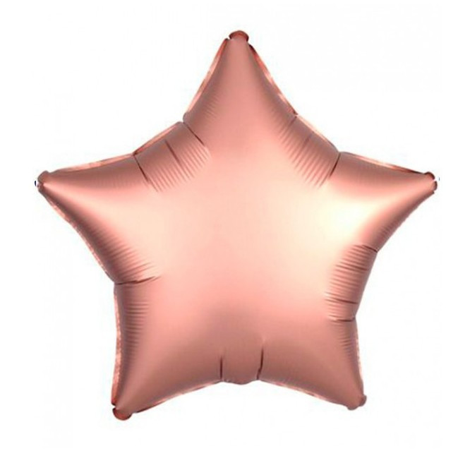 Фольгована кулька Flexmetal зірка 4" розовое золото 46см