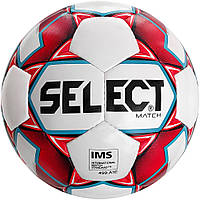 Мяч футбольный SELECT Match (IMS) (018) бело/красный, 5