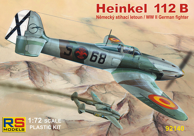 Пластикова модель 1/72 RS models 92140 німецький винищувач Heinkel 112 B Spain, фото 1