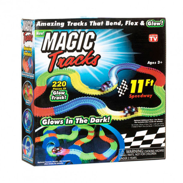 Перегонова траса конструктор Magic TrackS 220 деталей машинки меджик трек меджик світний