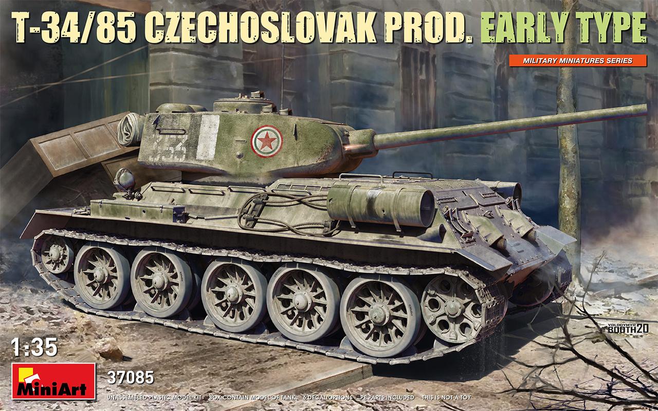 Т-34/85 чехословацького виробництва (попередніх випусків). Збірна модель танка в масштабі 1/35. MINIART 37085