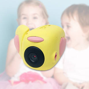 Дитячий фотоапарат - відеокамера Kids Camera пташка Жовтий