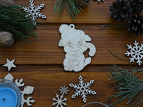 Дерев'яна новорічна іграшка Бичок із Цукеркою