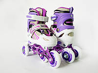 Детские ролики для начинающих размер 29-33, 34-37 LikeStar фиолетовый цвет