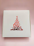 Коробка "Ялинка" з червоним тисненням, 200*200*50, фото 2